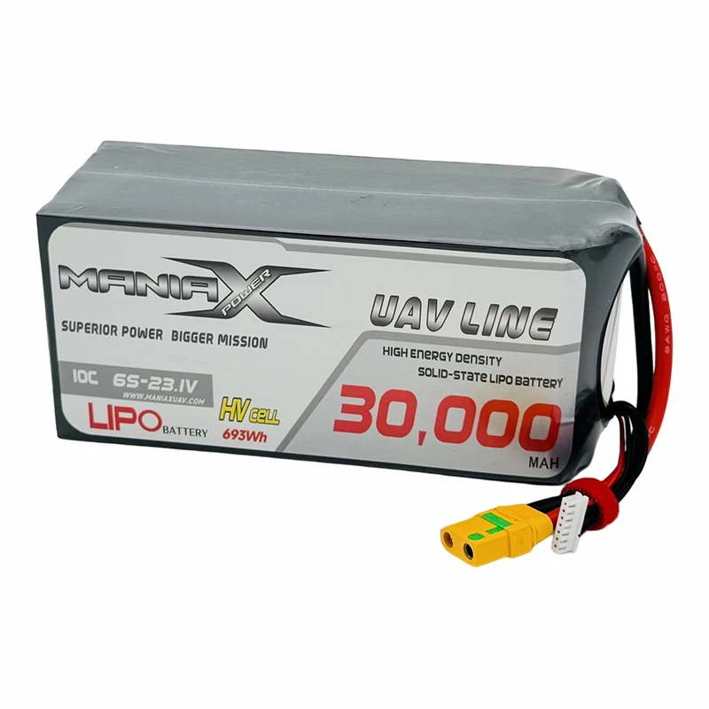 ManiaX Solid{0}}trạng thái HV LiPo 6S-23.1V 30.000mAh 10C Drone & Pin UAV