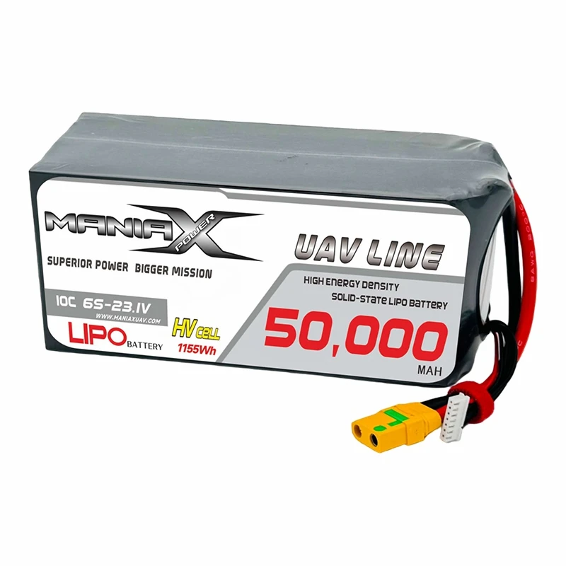 ManiaX Solid{0}}trạng thái HV LiPo 6S-23.1V 50.000mAh 10C Drone & Pin UAV